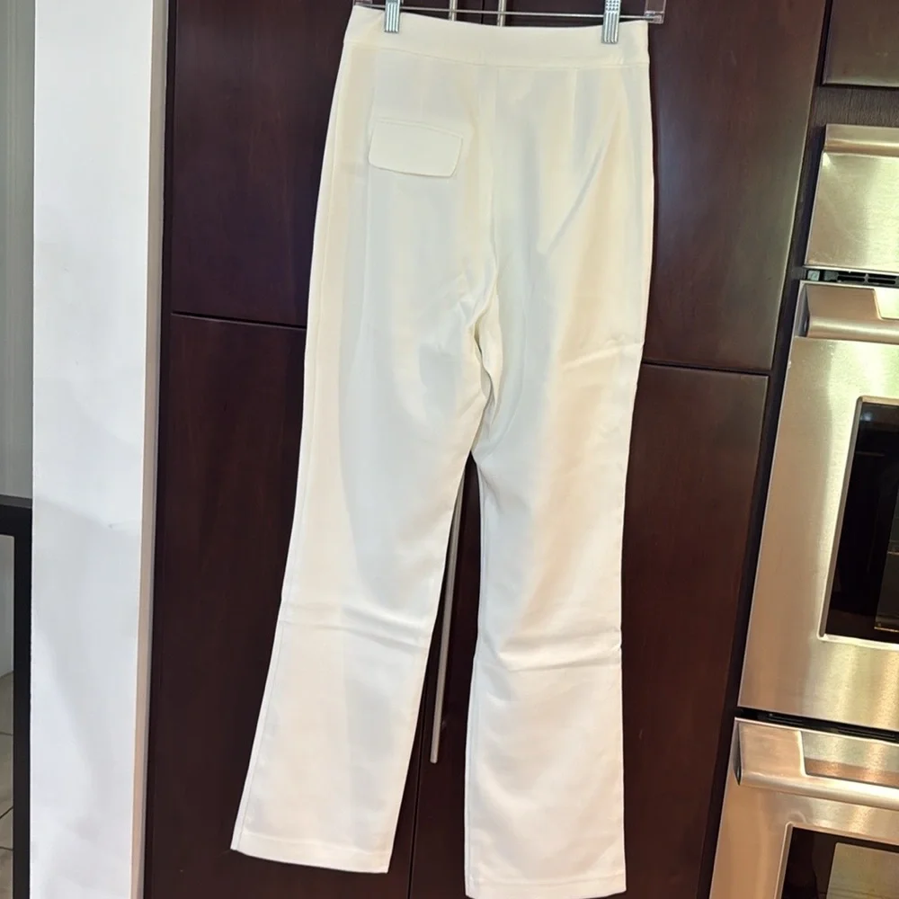 4th & Reckless Women’s Charl pleated Trouser off white Size Small - Picture 2 of 14